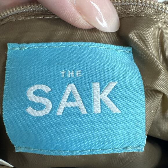 The Sak Vintage Crochet Shoulder Small Bag Boho Braided Handles Brown Neutral - Picture 13 of 16